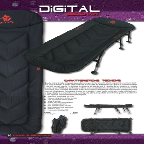 BEDCHAIR-DIGITAL Carp Zone Bedchair Digital Black Edition