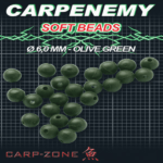 Carp Zone Soft Beads 6Mm Olive Green 25Uni