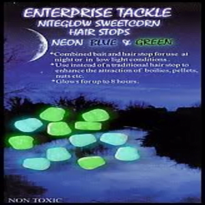 Enterprise Tackle Imitación Maíz Pop-up Niteglow Corn Hair Stop Neon Blue & Green