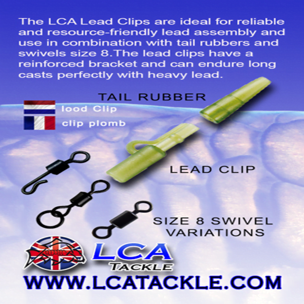 LCA-LEAD-CLIP-GREEN LCA Tackle Tail Rubber Brown Traslúcido