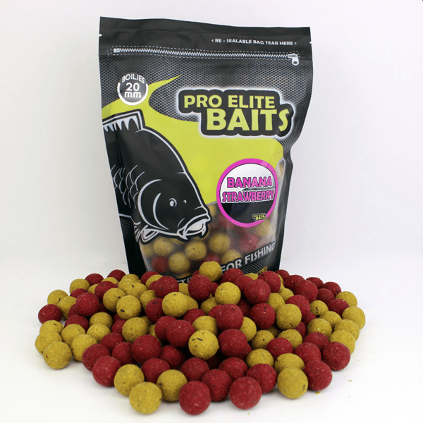 PRO-BOILIE-BANANA-FRESA Pro Elite Baits Classic Boilies Banana-Strawberry 20mm 800gr
