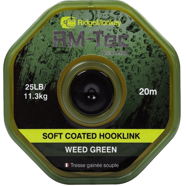 RidgeMonkey RM-Tec Soft Coated Hooklink Weed Green 35lb
