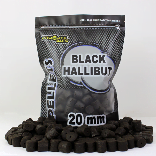 PRO ELITE PELLETS BLACK 20 Pro Elite Baits Pellets Black Hallibut 20mm