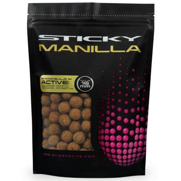 STICKY MANILLA ACTIVE BOILIES Sticky Baits Manilla Active Shelf Life Boilies
