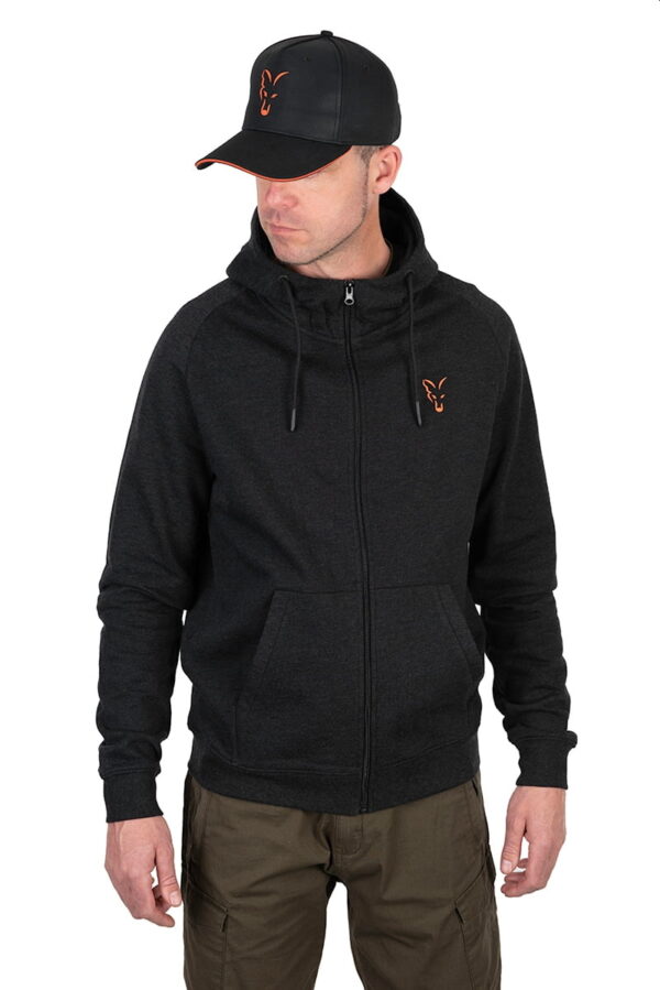 FOX LW HOODY BLACK Fox collection lightweight hoody black orange carpfishing