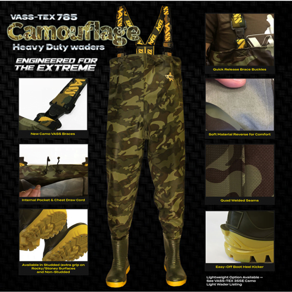 VASS 785 CAMO CHEST WADER 1 Vass E 785 Series Camo Chest Wader