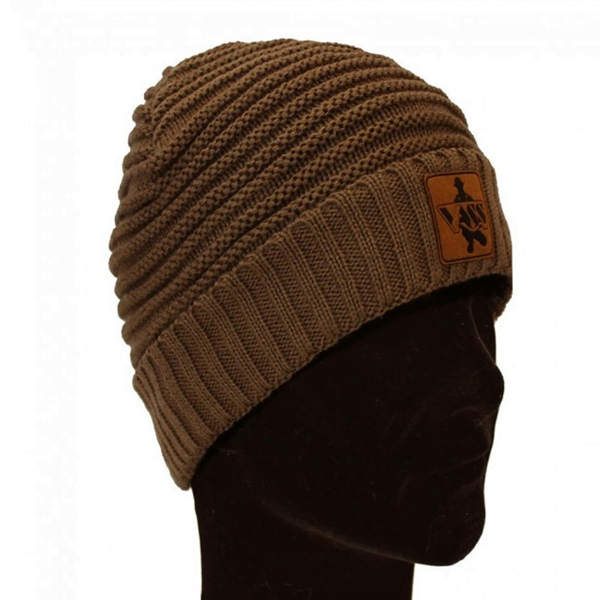 VASS BEANIE BROWN Vass 'Fleece Lined' Ribbed Beanie Brown
