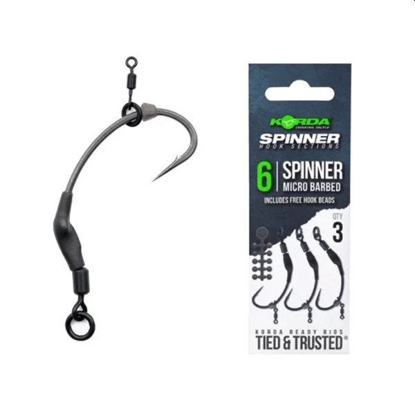 KORDA SPINNER HOOK SECTIONS MICRO Korda Spinner Kurv Micro Barbed Hook Sections