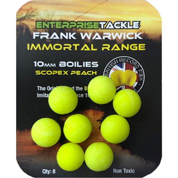 ENTERPRISE INMORTAL AMARILLO SCOPEX 10MM Enterprise Tackle Inmortal Range Boilie Amarillo Sabor Scopex/Peach 10mm