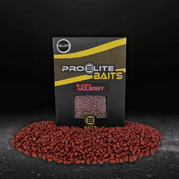 PRO ELITE GOLD BLOODY MULBERRY PELLETS 1KG Pro Elite Baits Bloody Mulberry Pellets 1kg