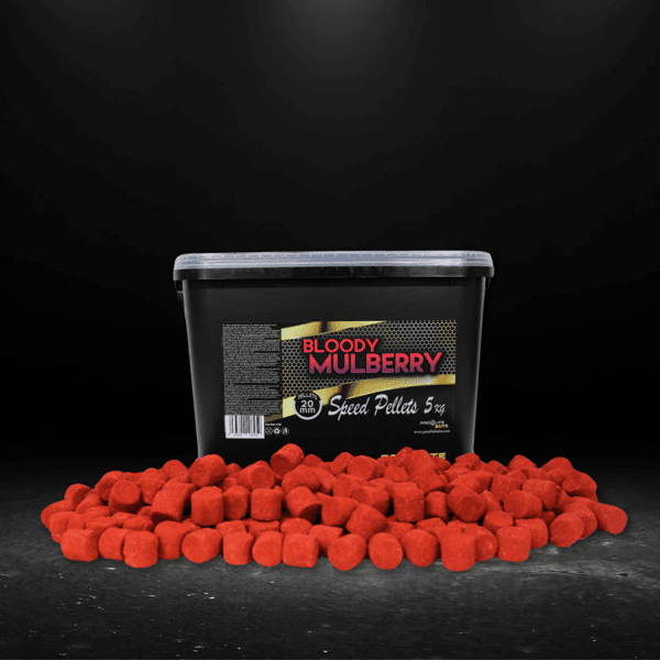 PRO ELITE GOLD BLOODY MULBERRY SPEED PELLETS 5KG Pro Elite Baits Bloody Mulberry Gold Speed Pellets 5kg