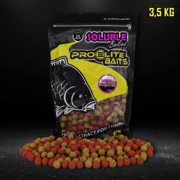 PRO ELITE BOILIE SOLUBLES BANANA STRAWBERRY Pro Elite Baits Boilie Soluble Banana-Strawberry 20mm