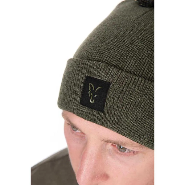FOX BOBBLE HATS GREEN BLACK 2 Fox Collection Bobble Hat Green-Black