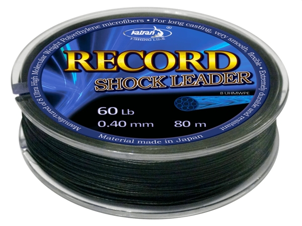 KATRAN RECORD SHOCK LEADER Katran Fishing Line Shock leaders braided RECORD 60lb 80m