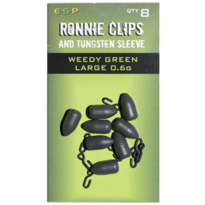 ESP Ronnie Clips and Tungsten Sleeve Camo Green 0.3g