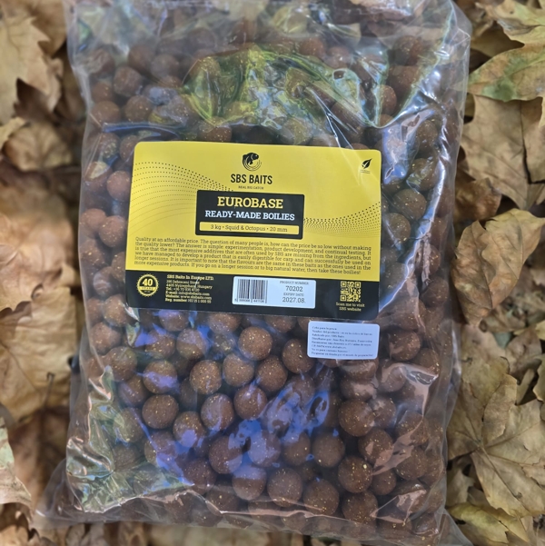 SBS EUROBASE BOILIE SQUID OCTOPUS 3KG SBS EuroBase Ready-Made Boilies Squid Octopus 20mm