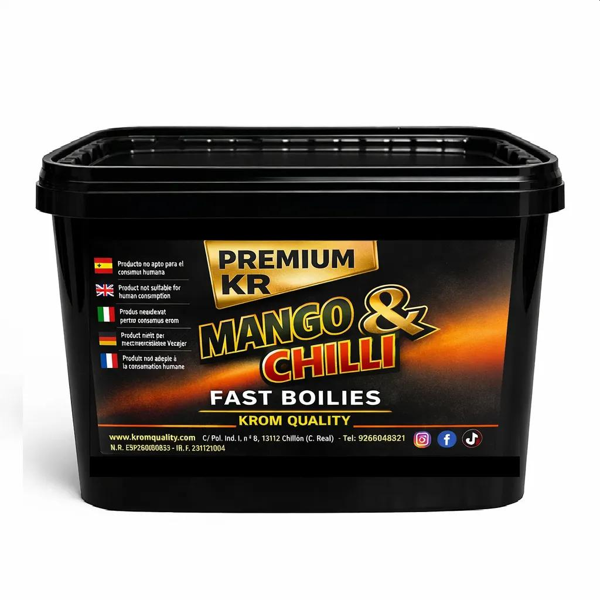 KROM QUALITY BOILIE SOLUBLE MANGO CHILLI 5KG Krom Quality Boilie Soluble Mango & Chilli 5kg