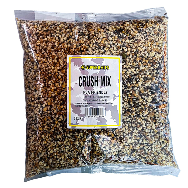 SUPER BAITS CRUSH MIX 3KG Superbaits Crush Mix PVA Friendly
