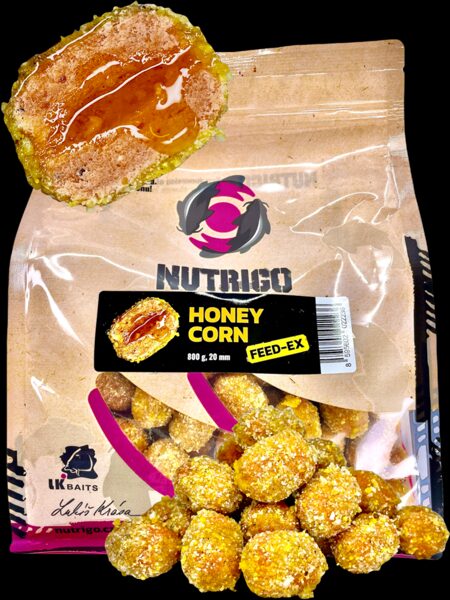 LK BAITS NUTRIGO FEED-EX HONEY-CORN 800G 20MM LK Baits Nutrigo Feed-ex Honey-Corn 800gr 20mm