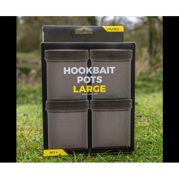 Avid Carp Large Hookbait Pots con tapa roscada y O-ring