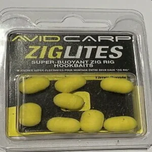Avid Carp Ziglites Yellow 12mm Dumbell cebo flotante artificial de espuma