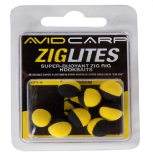 Avid Carp Ziglites 10mm Boilies Black-Yellow cebo flotante artificial de espuma