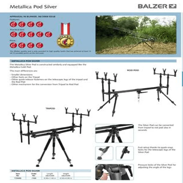 balzer-metallica-rod-pod-silver.webp