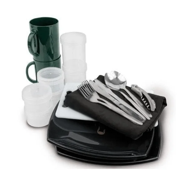 Bolso Set De Cubiertos Fox Dinner Set 2 Man platos cubiertos tabla de cortar