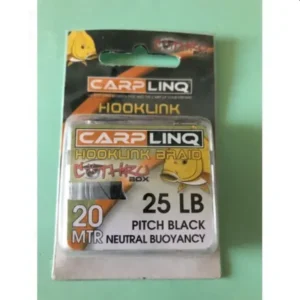 CARPLINQ HOOKLINK BRAID NEUTRAL BUOYANCY PITCH BLACK 25LB 20MT