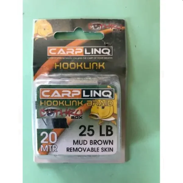 CARPLINQ HOOKLINK BRAID REMOVABLE SKIN MUD BROWN para carpfishing