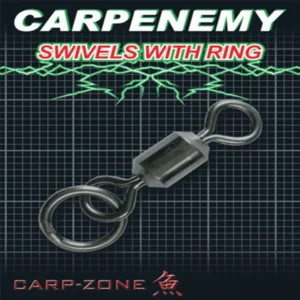 Carp Zone Rolling With Rig nº8 10uni giratorio con anilla stiff rig negro niquel