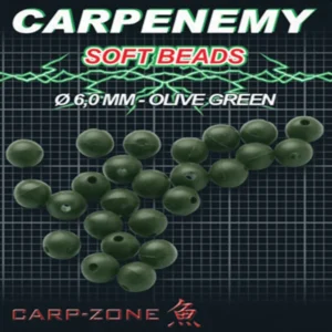 Carp Zone Soft Beads 6mm Mud Brown Olive Green 25uni