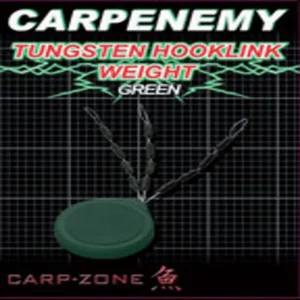 Carp Zone Tungsteno Hooklink Weight Green pack 12 piezas lastre bajo de linea