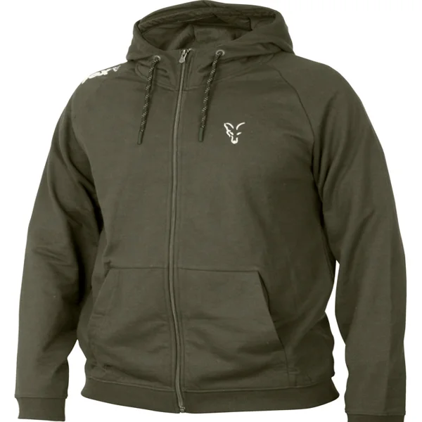 Sudadera Fox Green Silver Hoodie bolsillo cierre de boton