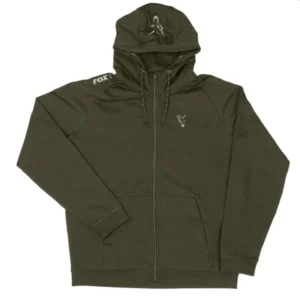 Sudadera Fox Green Silver Hoodie capucha cremallera logotipo plata