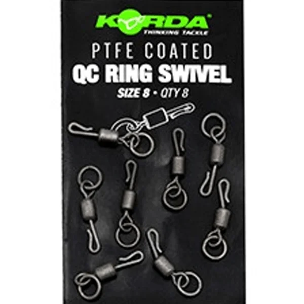 Korda PTFE QC Ring Swivel Size 8 para el terminal de carpfishing