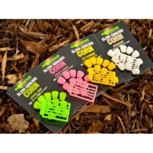 Korda Slow-Sinking Corn Fruity Squid montado en el pelo como topper