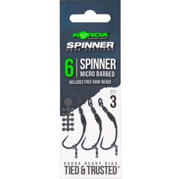 Korda Spinner Kurv Micro Barbed Hook Sections nº6 anzuelo Kurv con micro arponcillo nº6