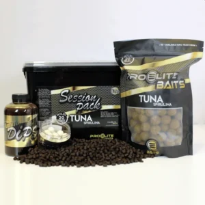Pro Elite Baits Session Pack Tuna Spirulina con cubo, pellet, boilies, dip y pop-up