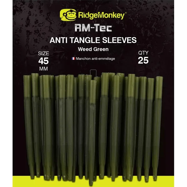 RidgeMonkey RM-Tec Anti Tangle Sleeves Weed Green Long de RidgeMonkey