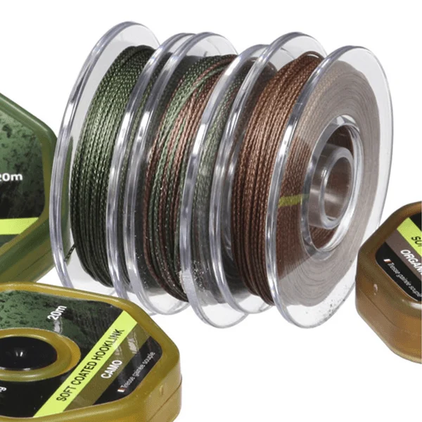 RidgeMonkey RM-Tec Soft Coated Hooklink Organic Brown 35lb/15,9kg 20m para carpfishing