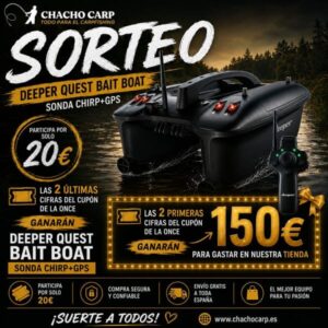 Participa y gana - 1 Deeper Quest Bait Boat Sonda Chirp+GPS + Bono 150€ dos primeras cifras