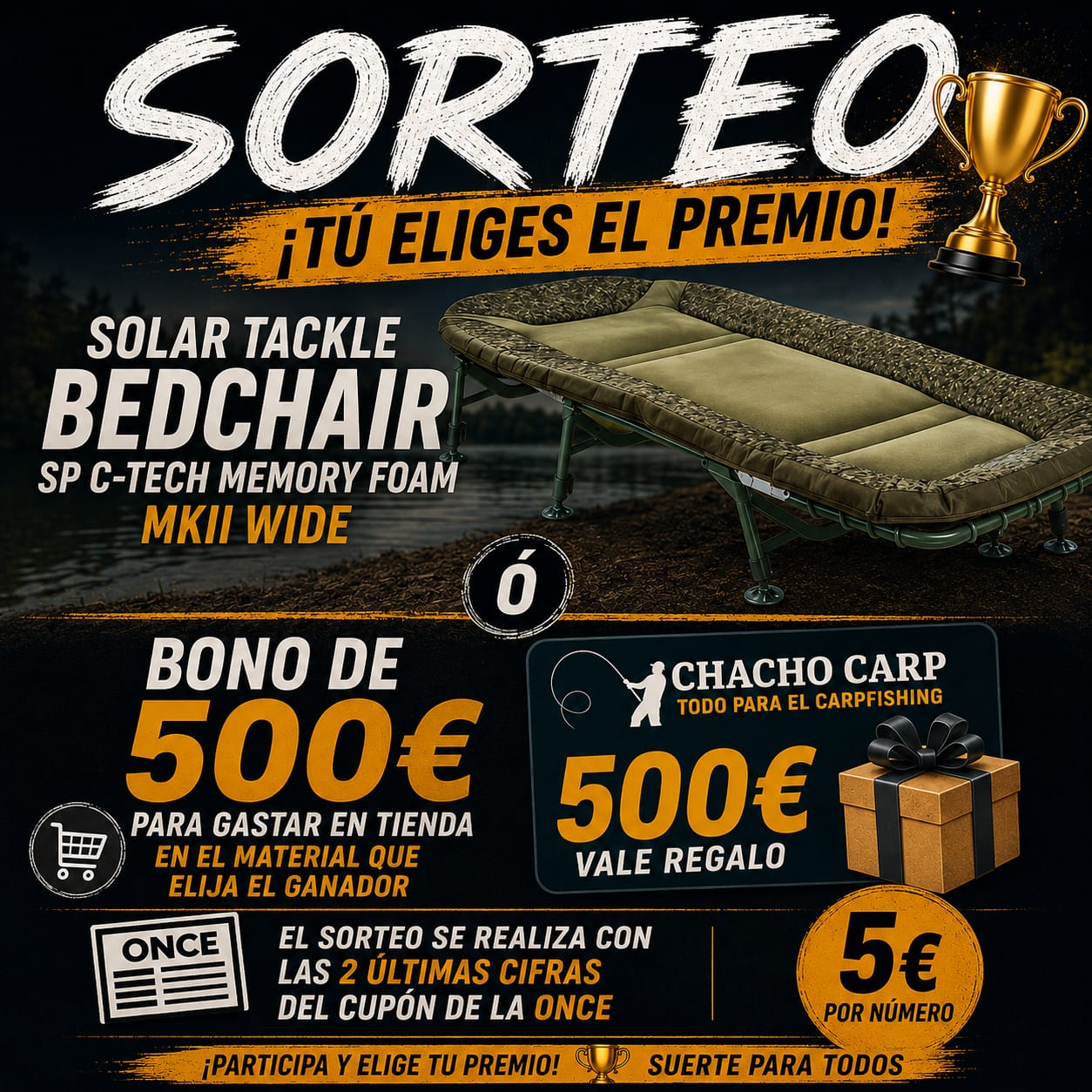 Participa y Gana - Solar Tackle Bedchair SP C-Tech Memory Foam MKII Wide