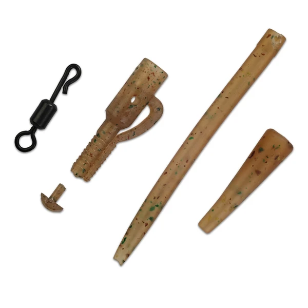 Componentes del Giants Fishing Lead Clips Complet Camo Set: clip, funda, goma y quick change