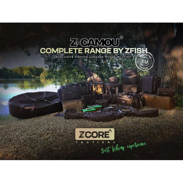 Gama de equipaje Z-Camou de ZFish en el puesto de carpfishing Gama de equipaje Z-Camou de ZFish en el puesto de carpfishing