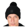 Fox Black Hd Bobble, Gorro De Punto Grueso Negro Con Pompón Fox Black Hd Bobble, Gorro De Punto Grueso Negro Con Pompón