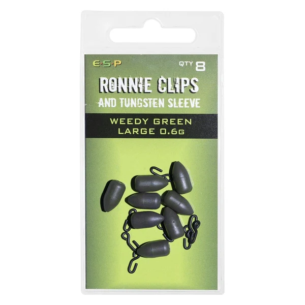 ESP Ronnie Clips Weedy Green 0.6g para carpfishing ESP Ronnie Clips Weedy Green 0.6g para carpfishing